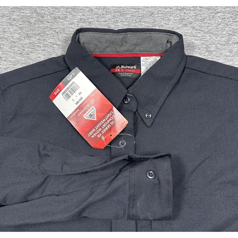 Bulwark FR Shirt Womens Large Black iQ Series Comfort Woven Flame Resistant NEW